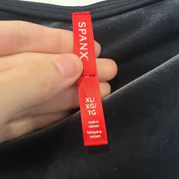 SPANX High Waisted Velvet Leggings Navy Blue - Picture 5 of 7